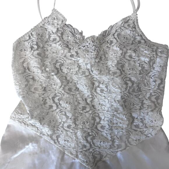 Vintage 90s Secret Treasures Lace Satin White Slip Dress Women's Size Large - Picture 4 of 7